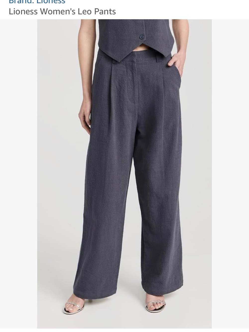 Lioness Charcoal Wide-Leg Pants size XS